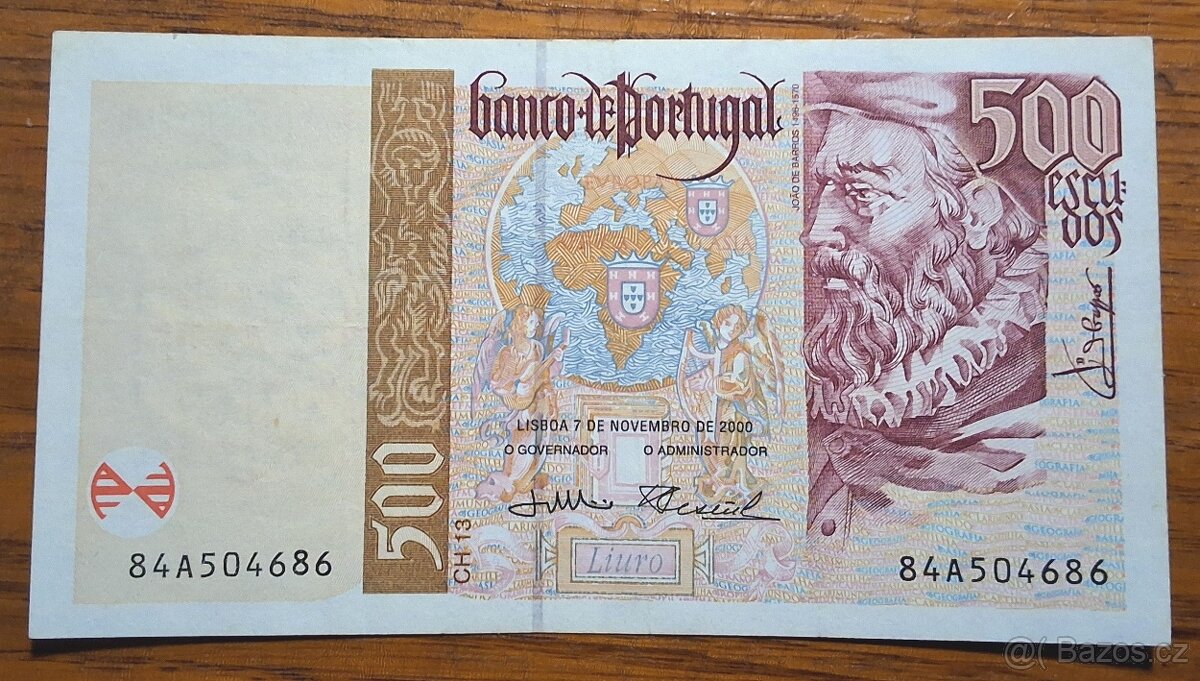 Bankovka, Portugalsko 500 escudos ročník 2000