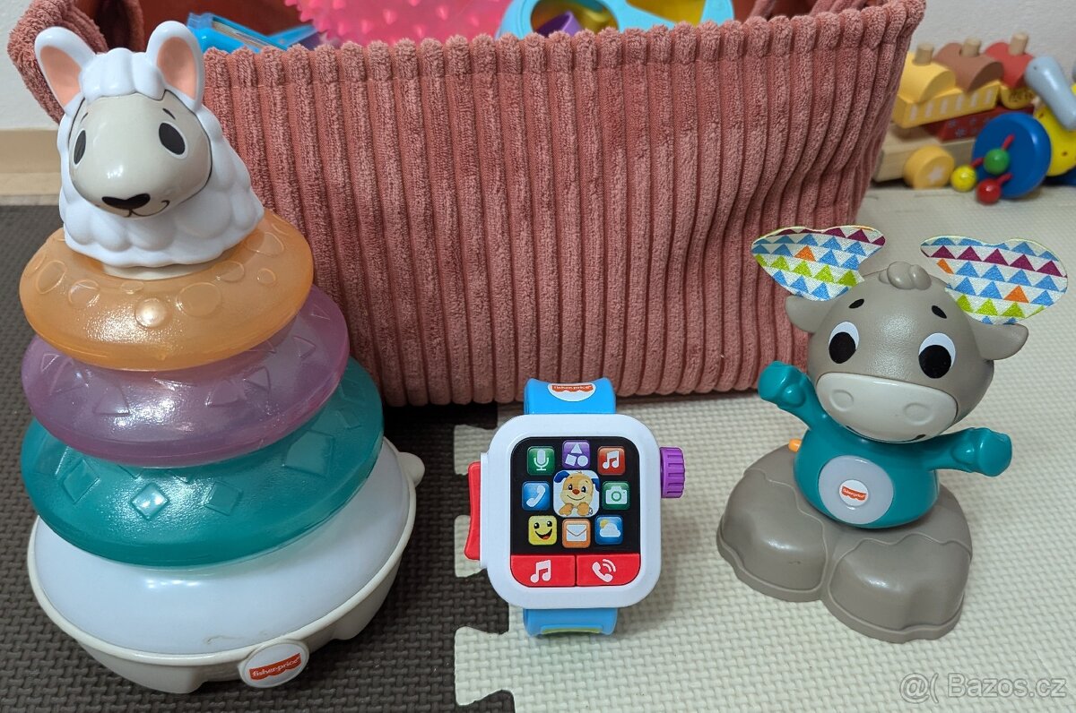 Hračky Fisher Price lama,los a hodinky