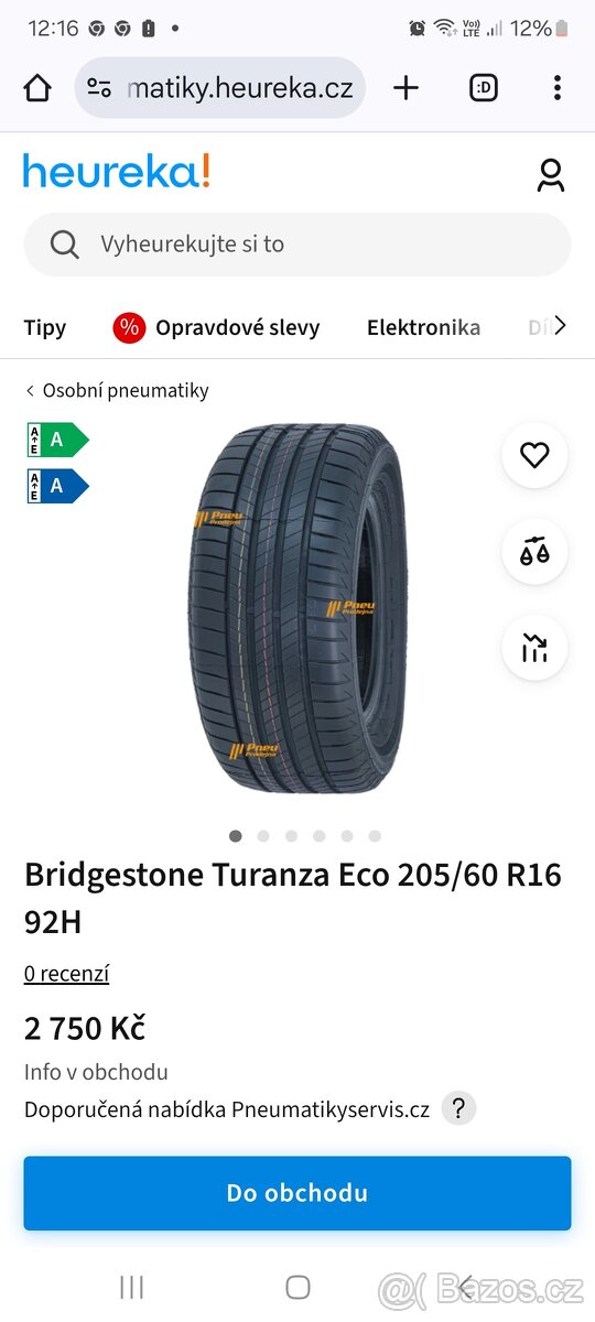 NOVÉ 4ks Bridgestone Turanza ECO 205/60 r16 92h