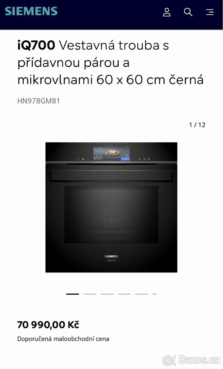 Nová trouba STUDIO LINE - HN978GMB1s párou a mikrovlnami