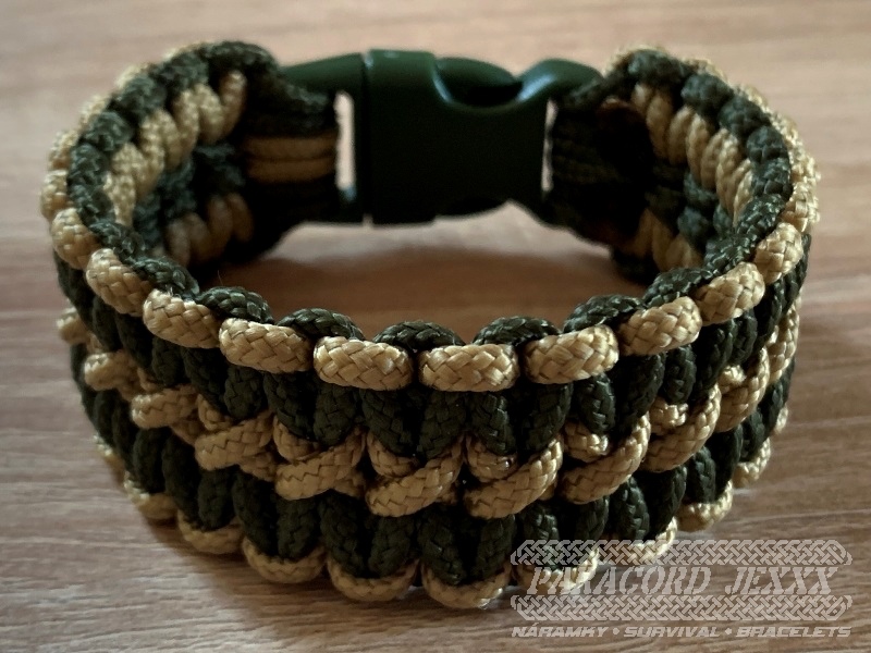 PARACORD náramek (19 cm) oliv - bronze