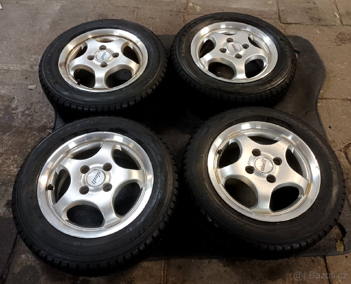 Alu kola 4x100 165/65 R13 (nové zimní pneu)