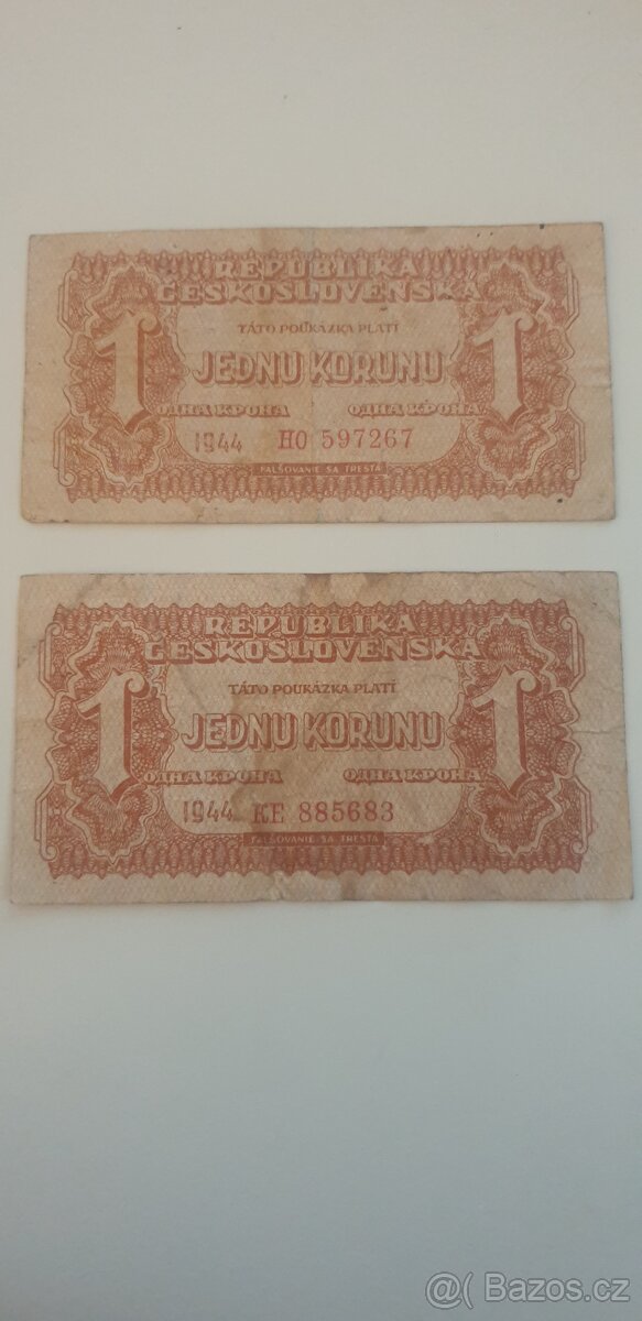 1 koruna 1944. 2 kusy