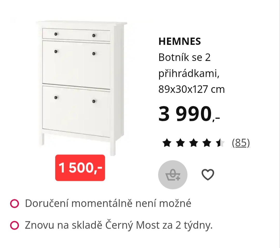 Botník Hemnes Ikea