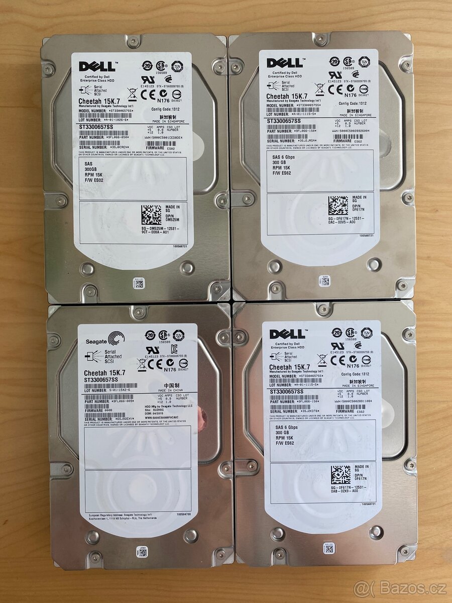 4x SAS disky Cheetah 15K.7 3,5” 300GB