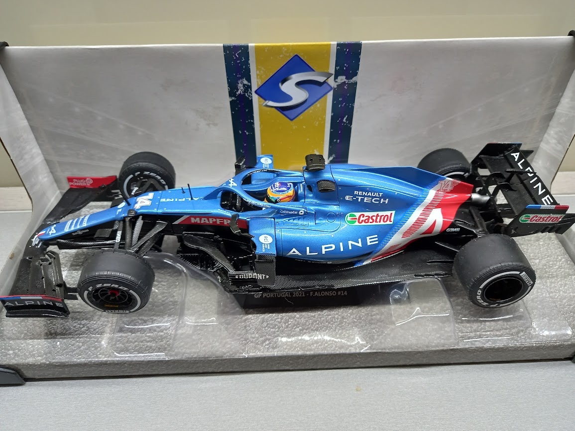 3X F1 BWT ALPINE RENAULT FERNANDO ALONSO SOLIDO 1:18