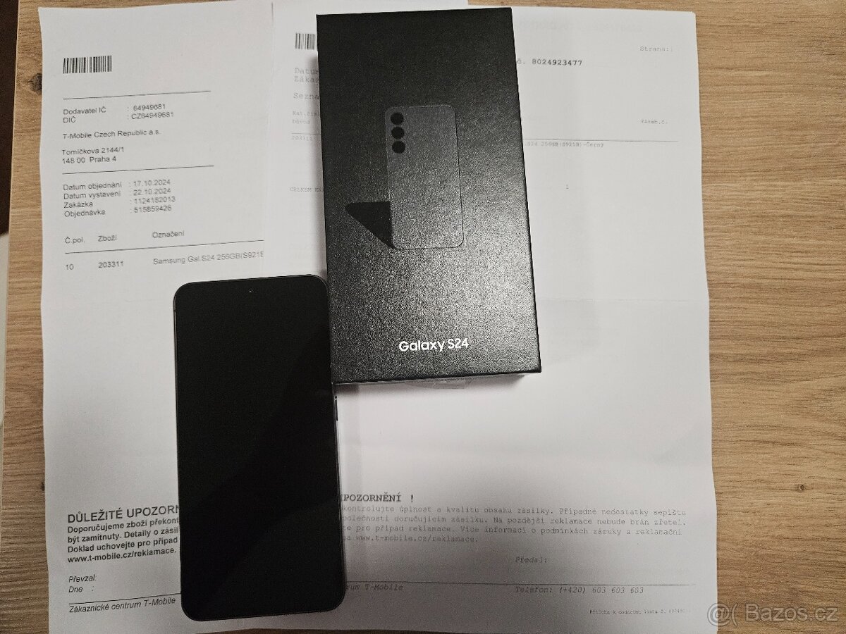 SAMSUNG S24 256GB ONYX BLACK NOVÝ NEPOUŽITÝ + KRYT