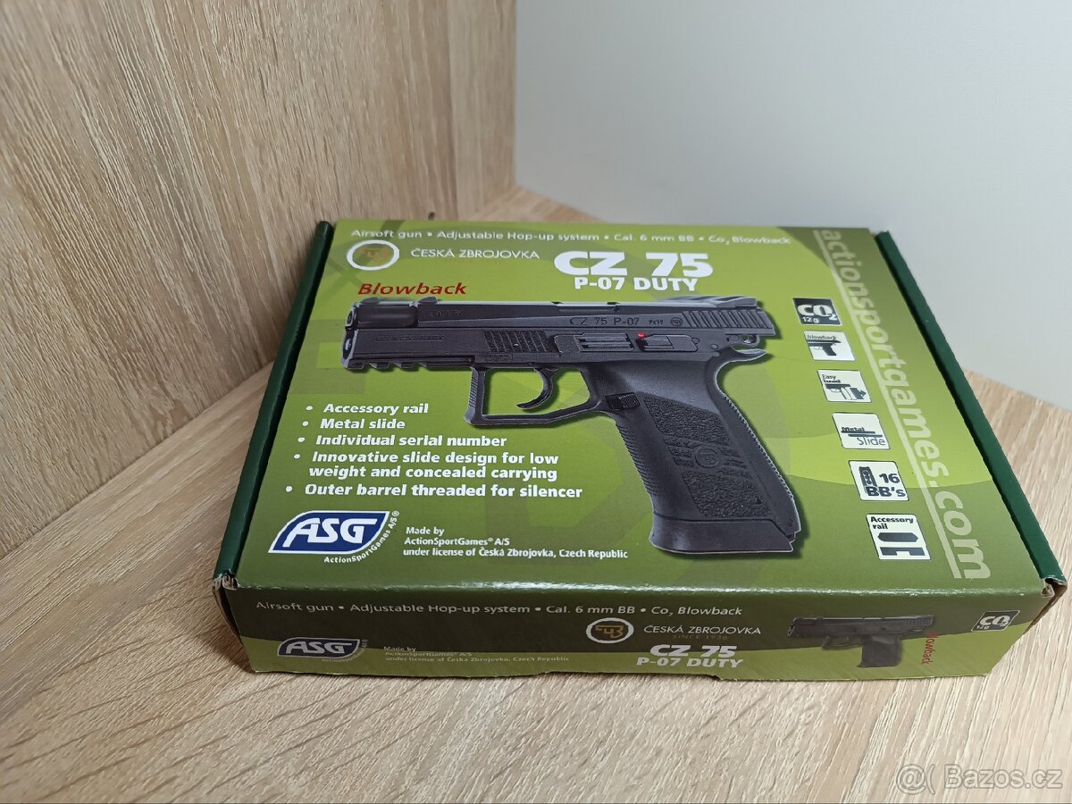 ASG CZ 75 P-07 DUTY - CO2, Blowback + pouzdro REZERVACE