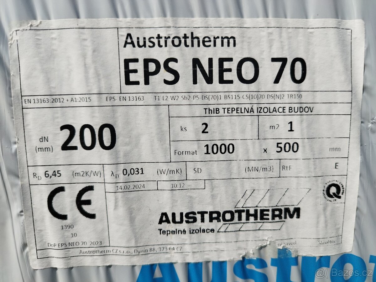 Austrotherm EPS NEO 70 Šedý fasádní polystyren - 200 mm