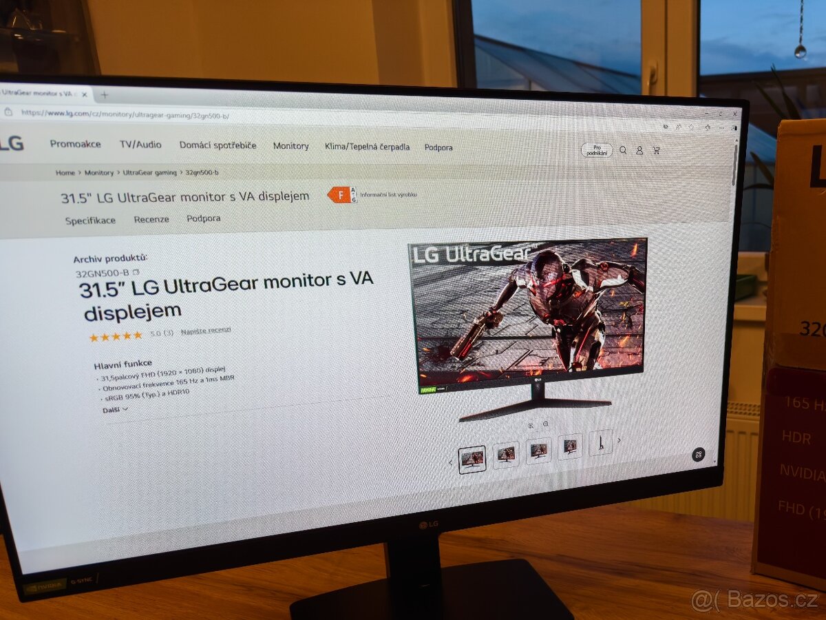 Herní monitor LG – FULL HD 31.5" a 165 Hz a HDR