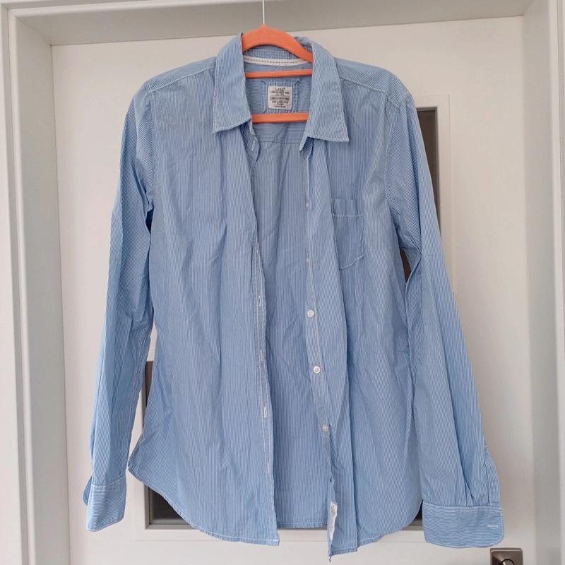 H&M Dámská košile, modro bílá, s jemným proužkem, 44