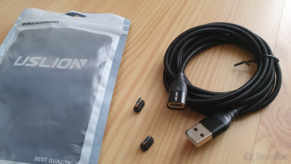 Magnetický USB nabíjecí kabel + 2 konektory microUSB