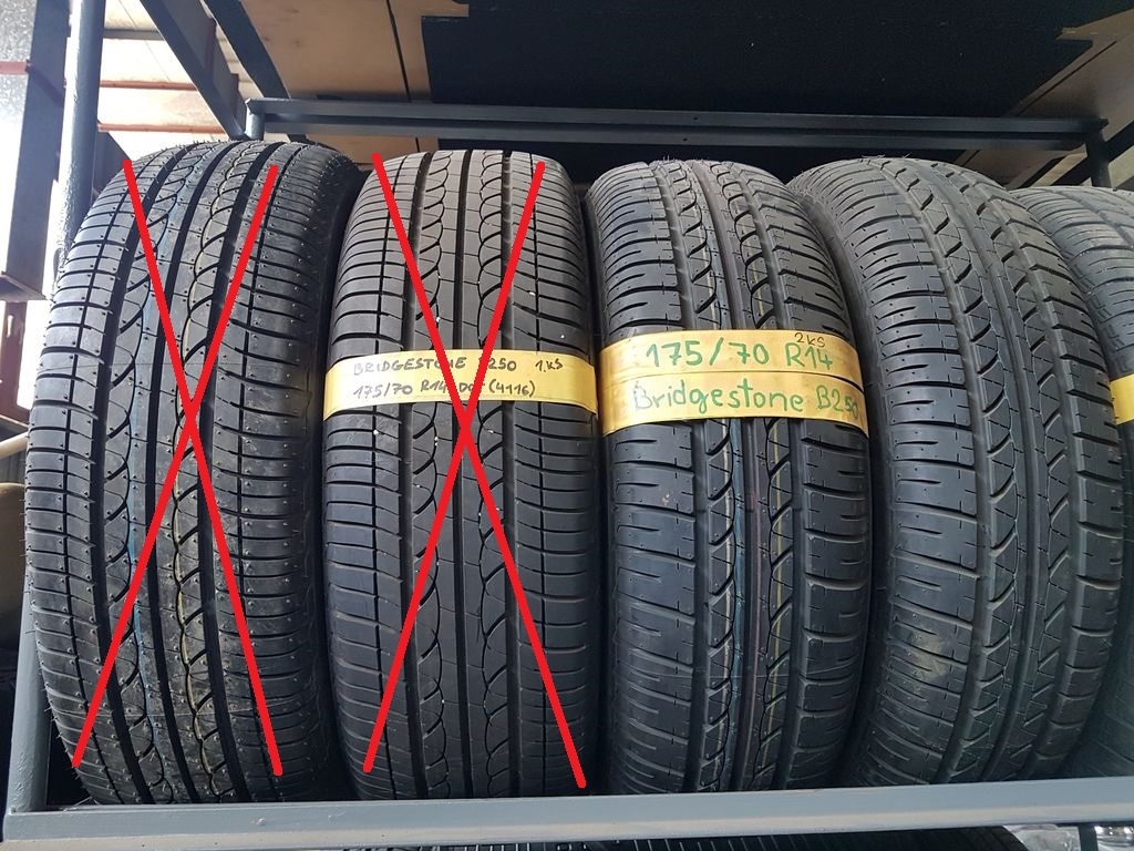 2 ks, nové letní pneu Bridgestone B250 175/70 R14, levně