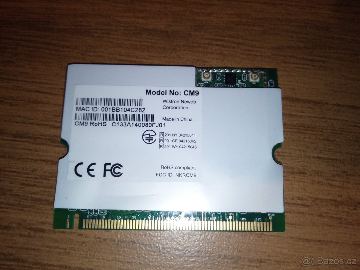 Karta CM9 miniPCI karta, 802.11a+b+g Atheros AR5213 5004X Wi