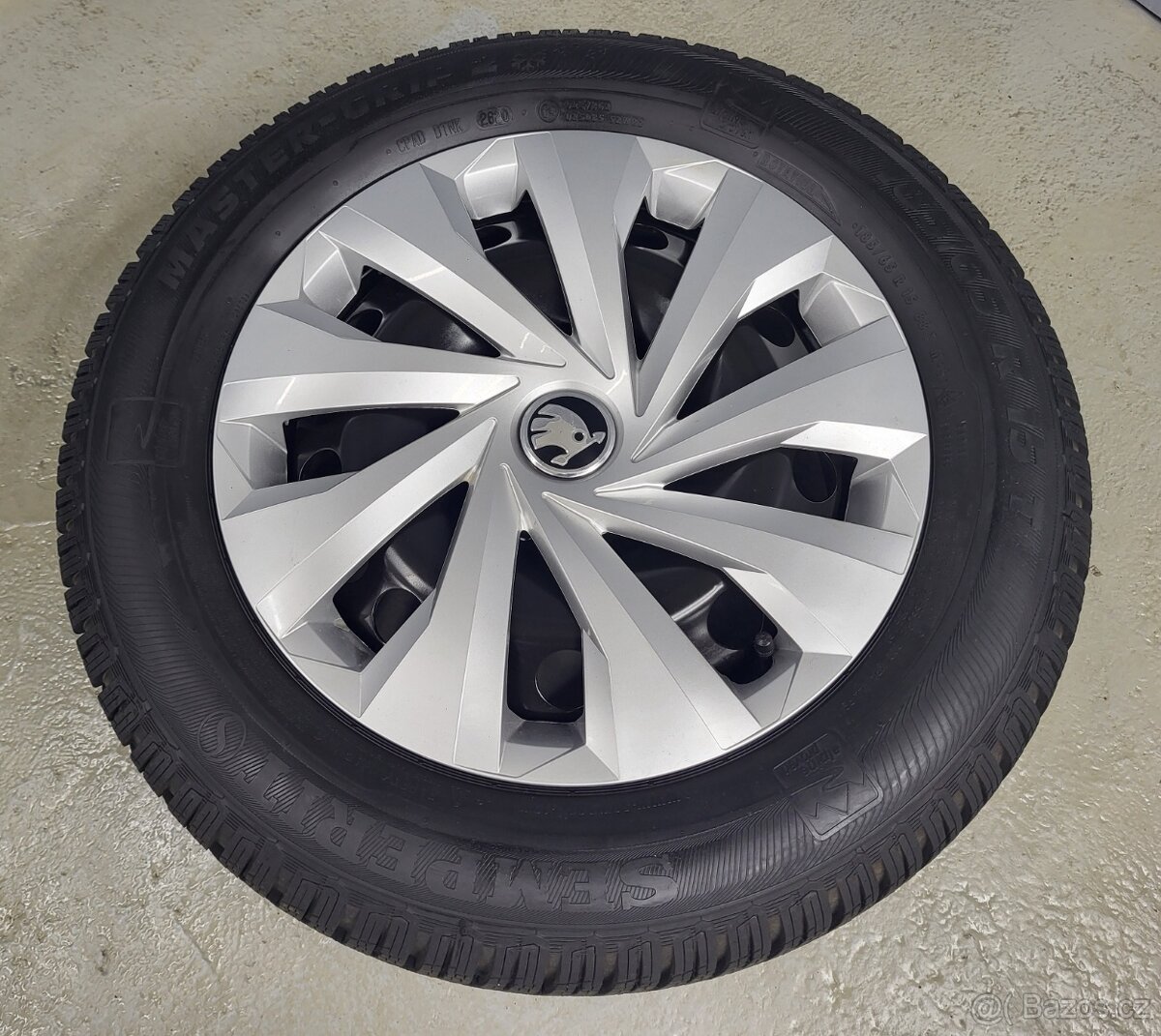 Originál 15" VW Škoda 5x100 zimní pneu 7-8mm