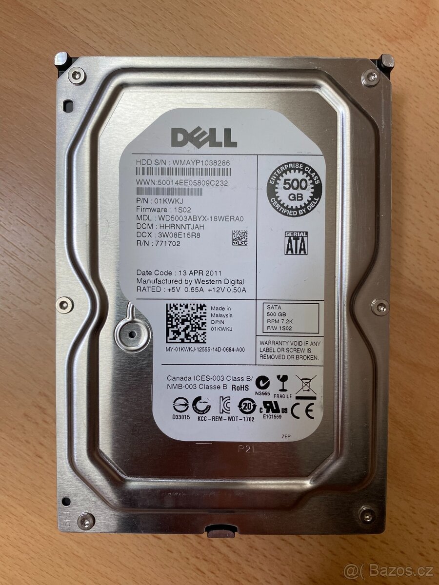 Western Digital 500GB 7200RPM 3.5 SATA 64MB Cache Hard Drive