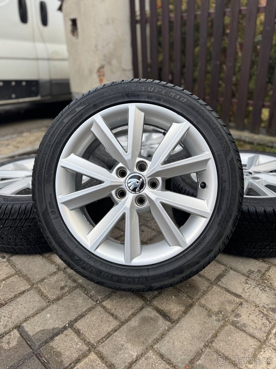 ORIGINÁL Alu Škoda ANTIA R16, 5x100 - TOP STAV, ZIMNÍ