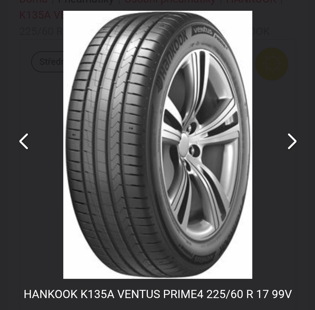 Letni pneu HANKOOK K135A VENTUS PRIME4 225/60 R 17 99V