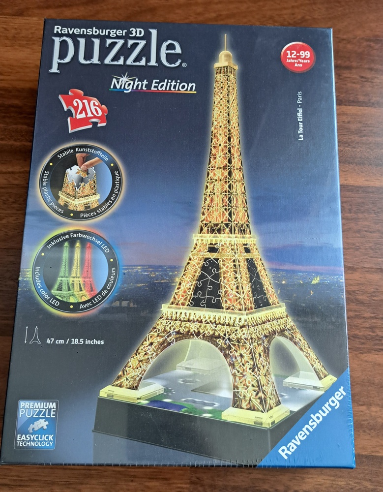 -NOVÉ- 3D puzzle Eiffelova věž - svítící
