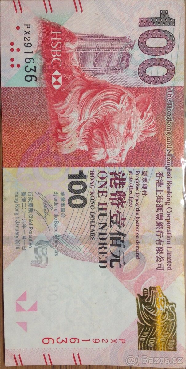 100 dolarů Hong Kong