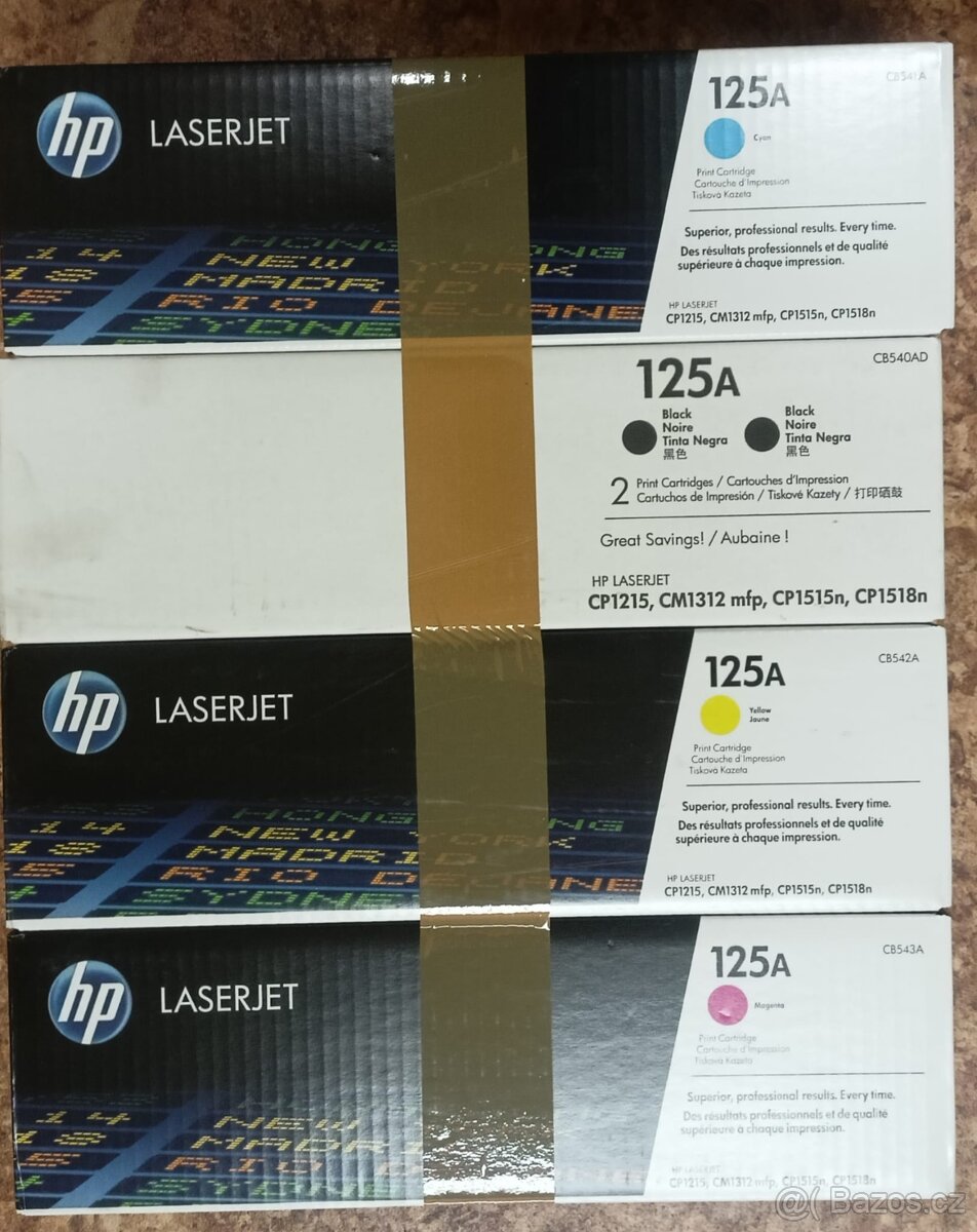 HP LASERJET originální tonery 125A, černý a barevné