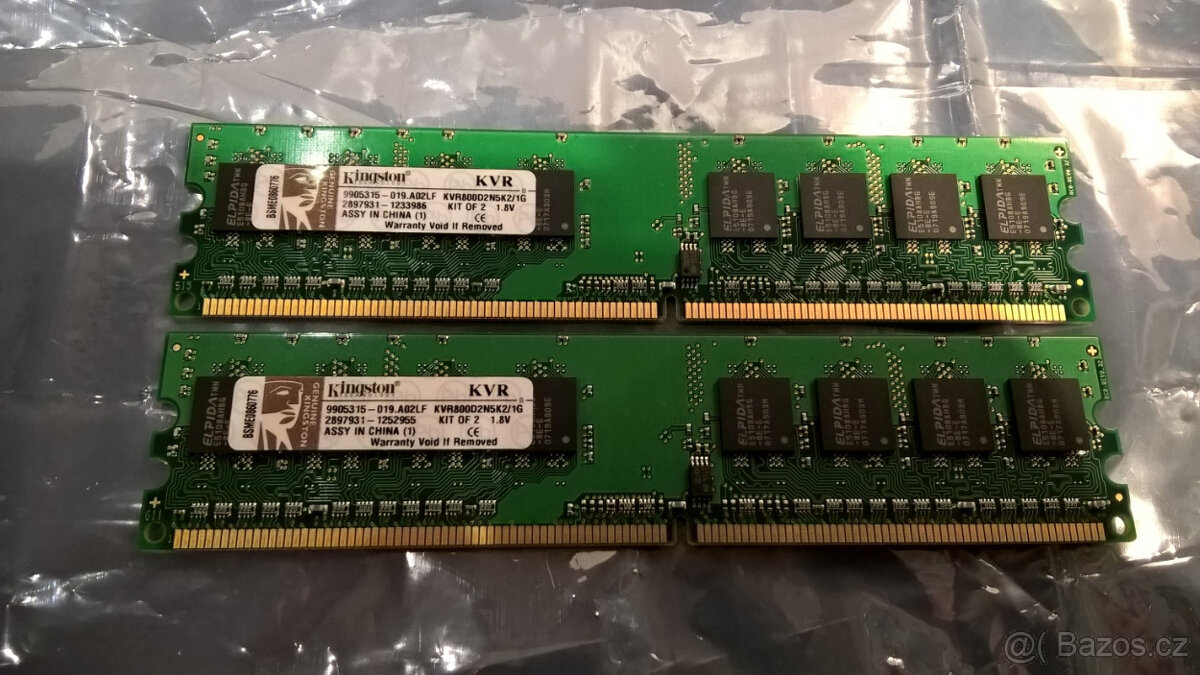 Paměti RAM Kingston DDR2 2GB