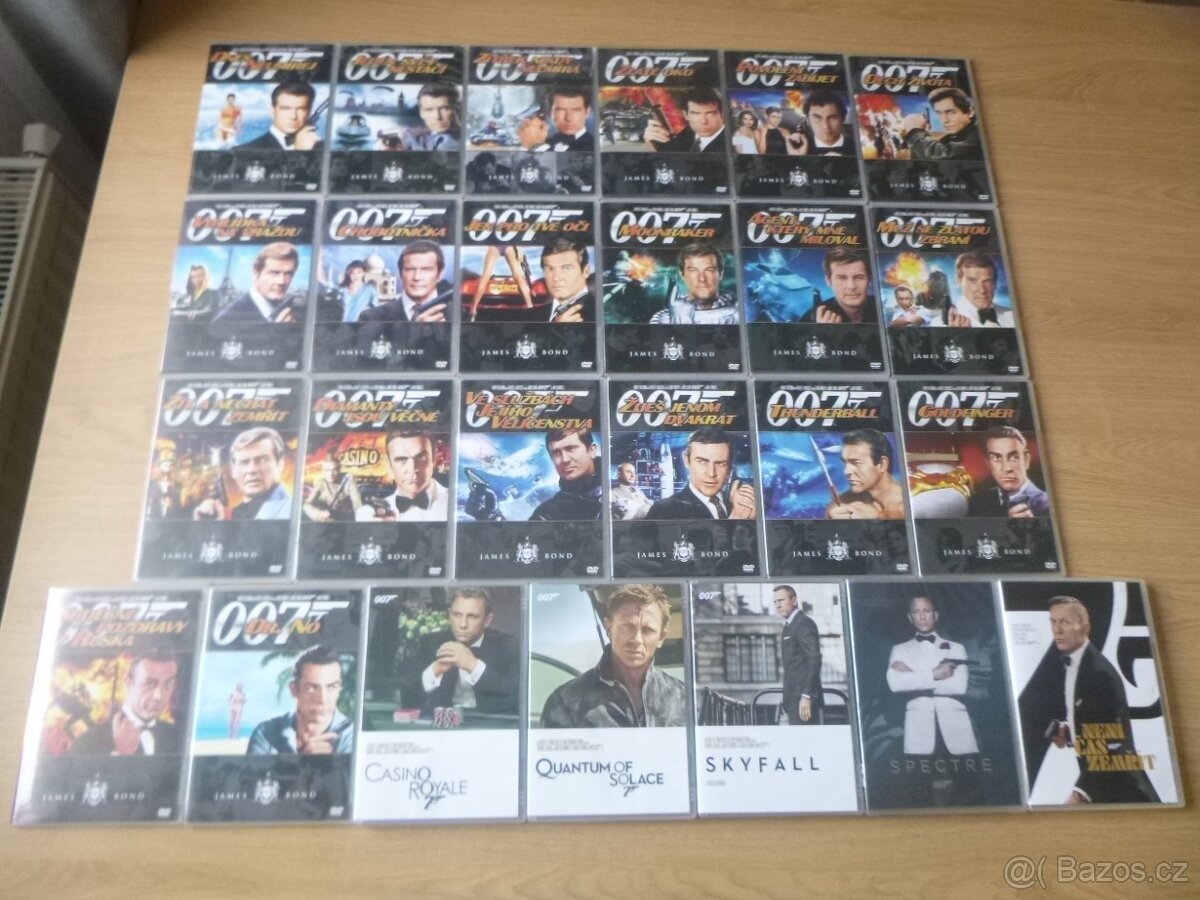 kompletni JAMES BOND 1-25 na DVD cz dabing