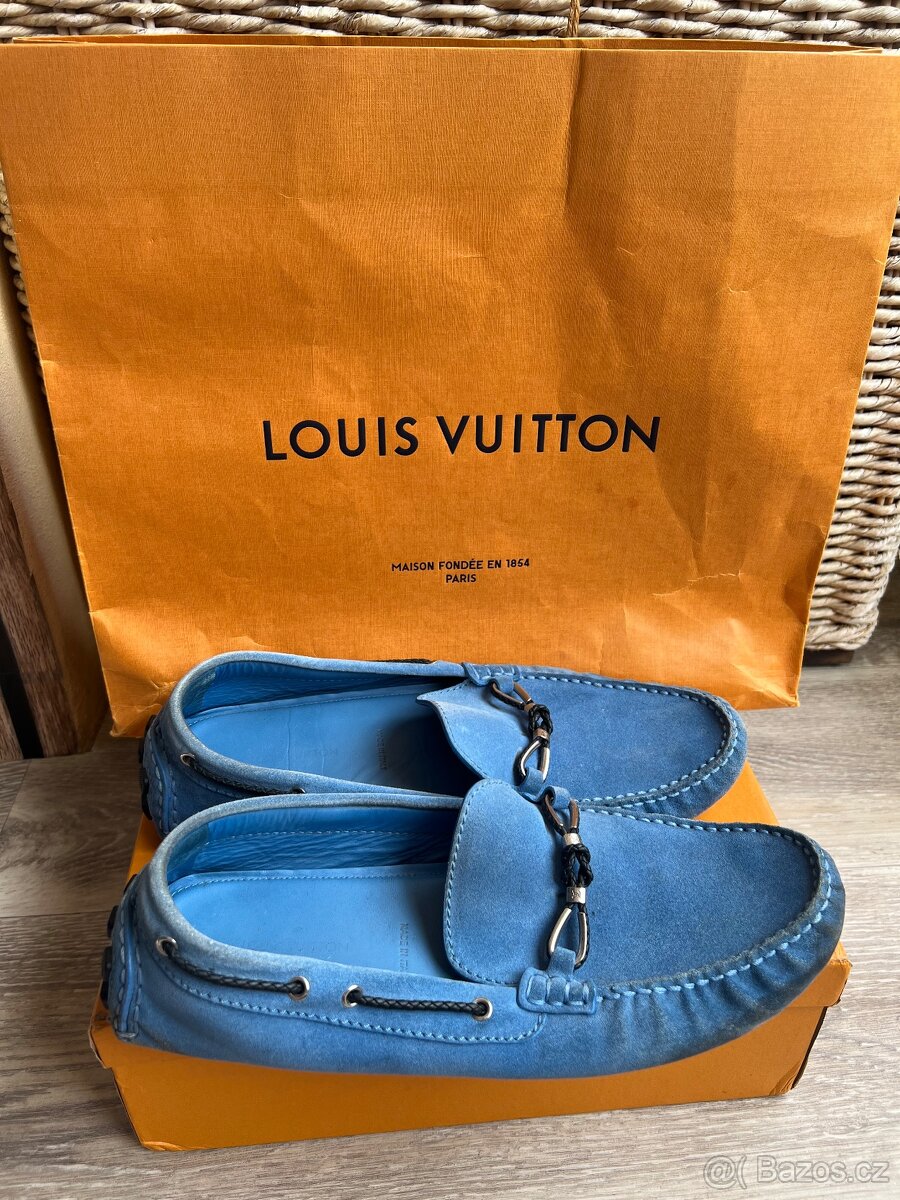 Louis Vuitton pánské modré mokasiny, originál