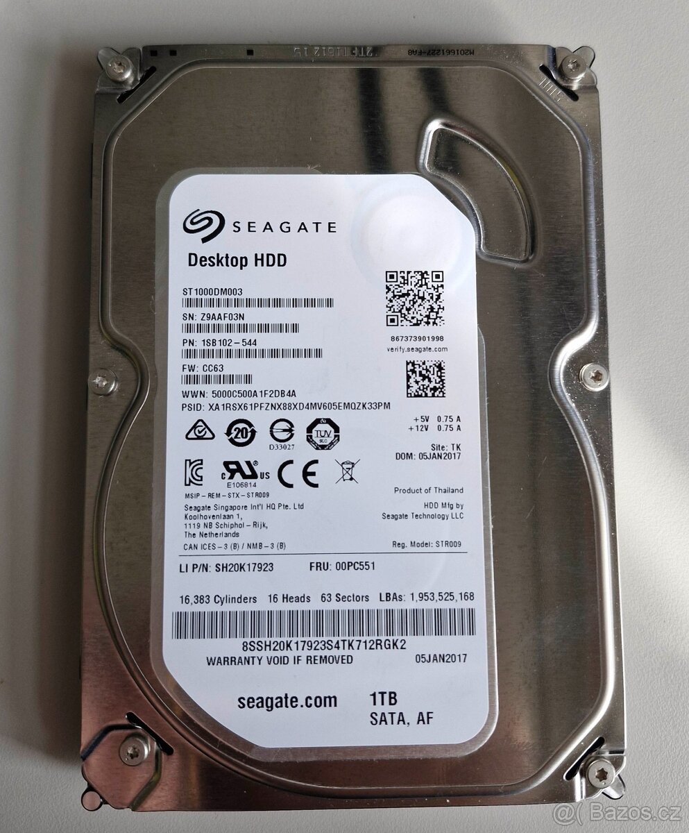 HDD Seagate 1TB plne funkcni