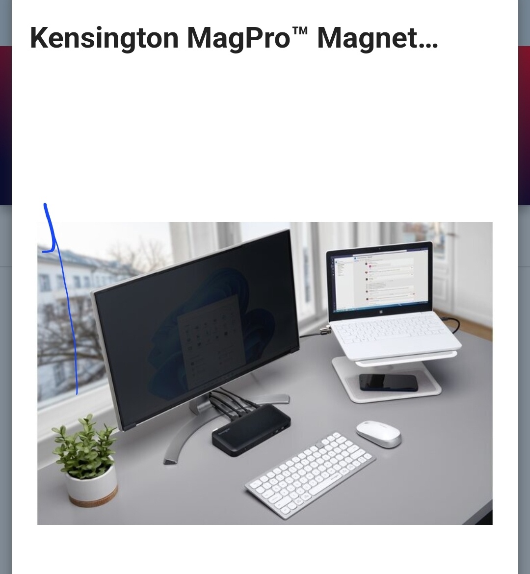 Kensington MagPro™ Magnetic Monitor Privacy Screen Filter 24