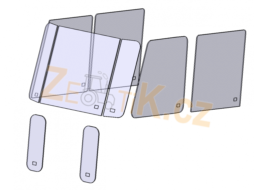 Zetor 3011 skla kabiny + možnost poslání