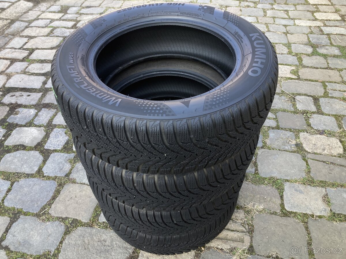 4ks zimních pneumatik KUMHO 225/60R17 99H 90% DOT2022