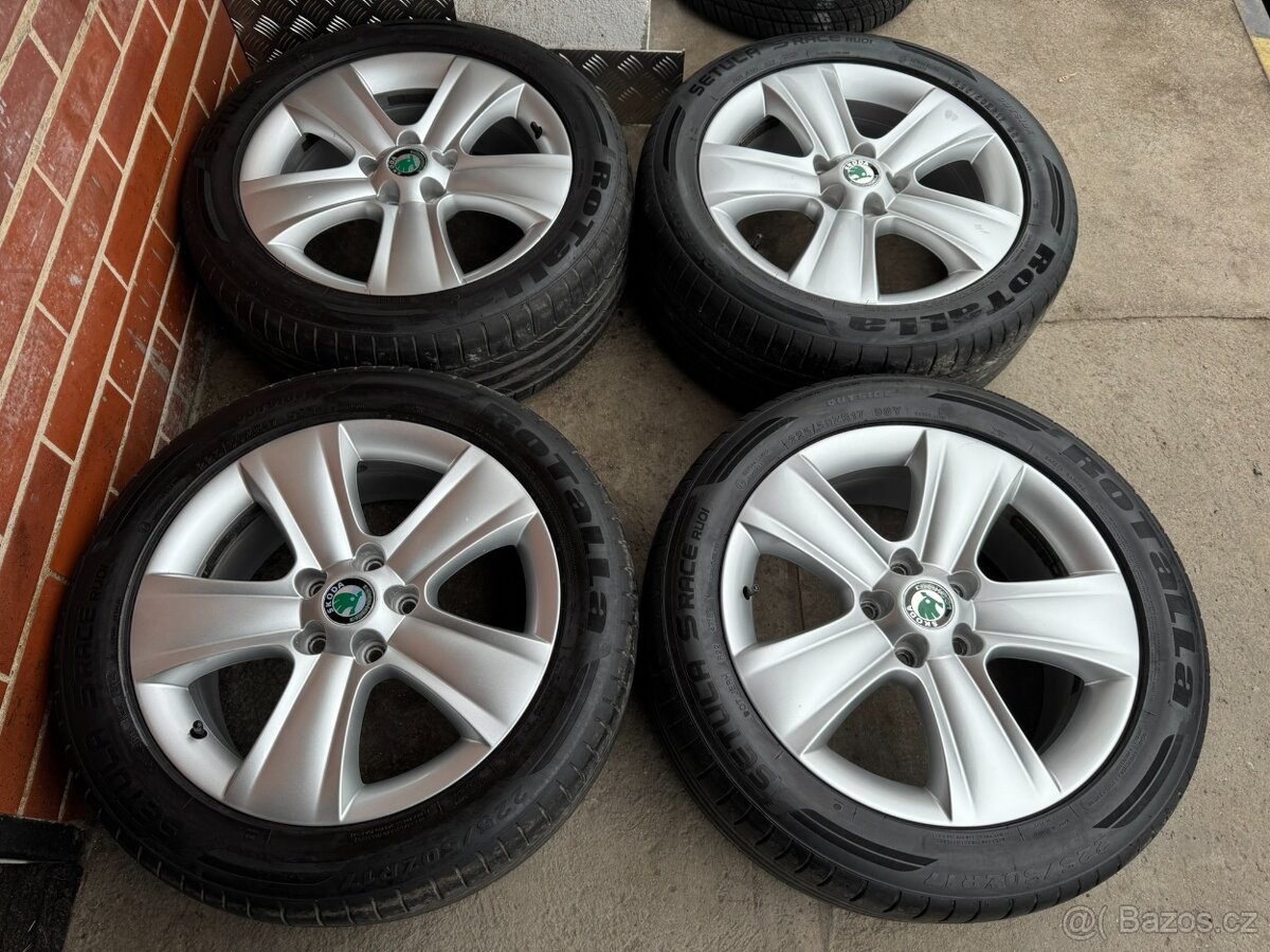 Alu 17" 5x112, škoda " Dolomite " letní 80%