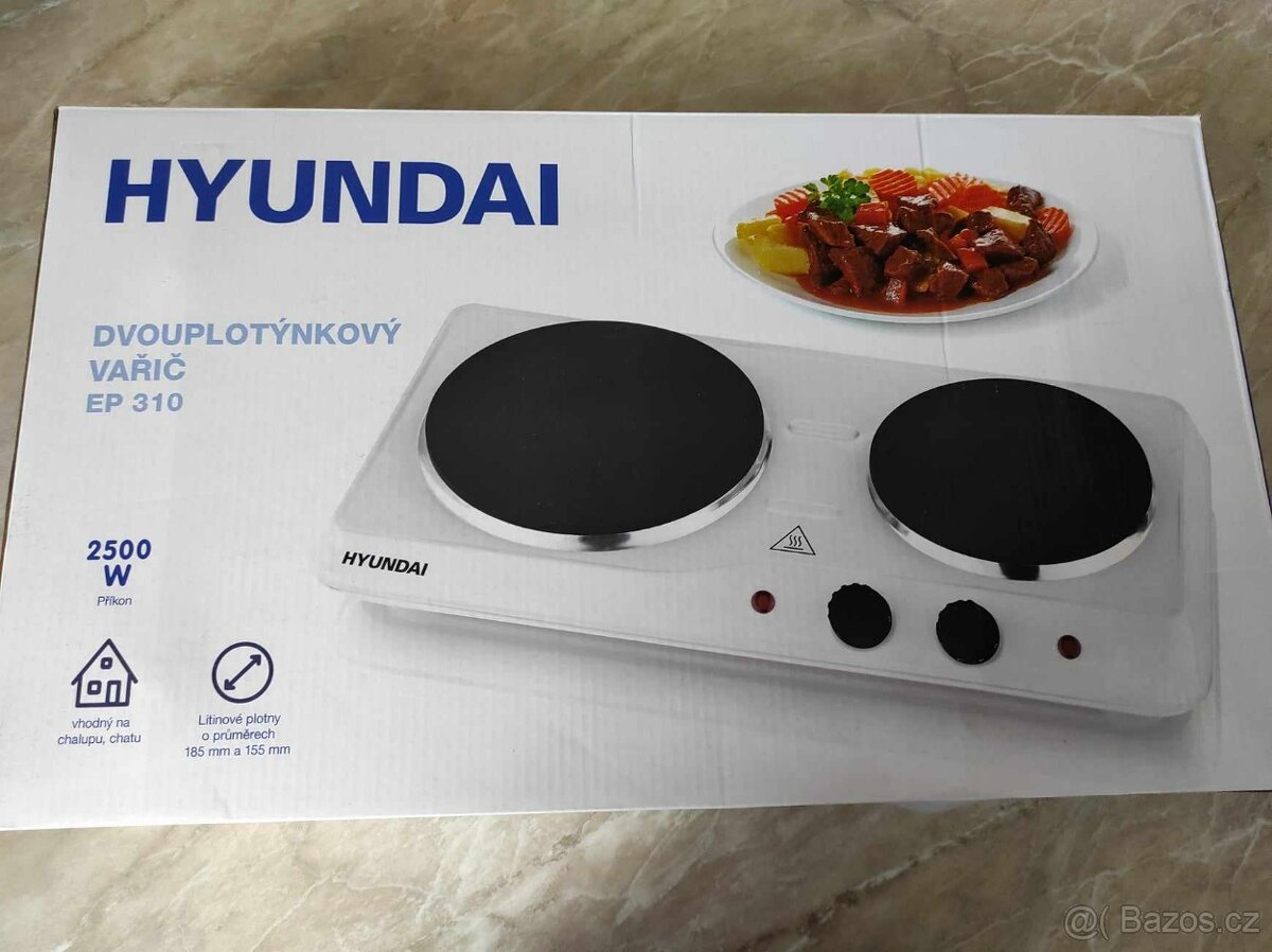 Nový elektrický dvouplotýnkový vařič Hyundai