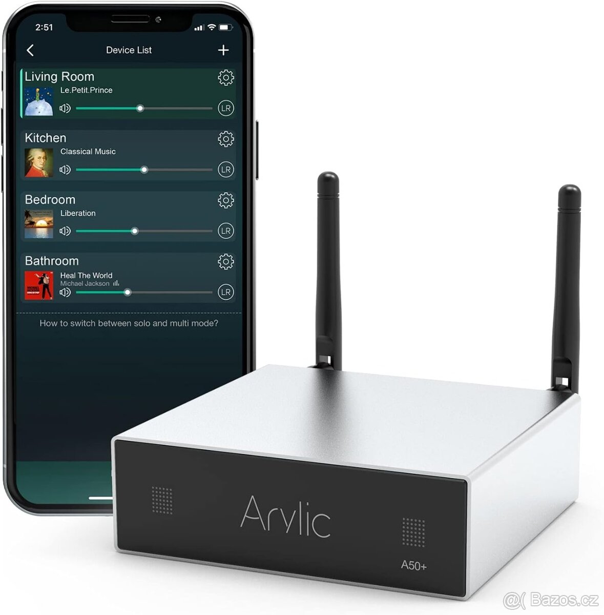 Arylic Up2stream A50+ Bluetooth zesilovač pro reproduktory