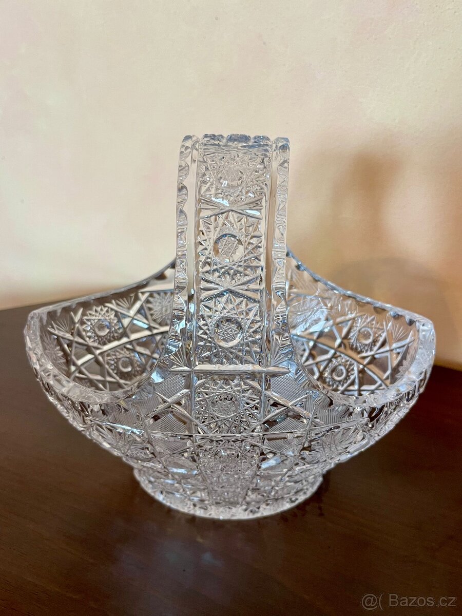 Broušený košík Bohemia Crystal