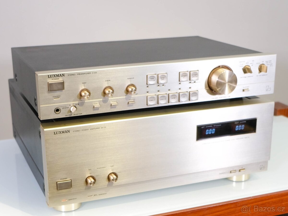 LUXMAN M-03 C-03 TOP STEREO POWER AMPLIFIER PREAMP