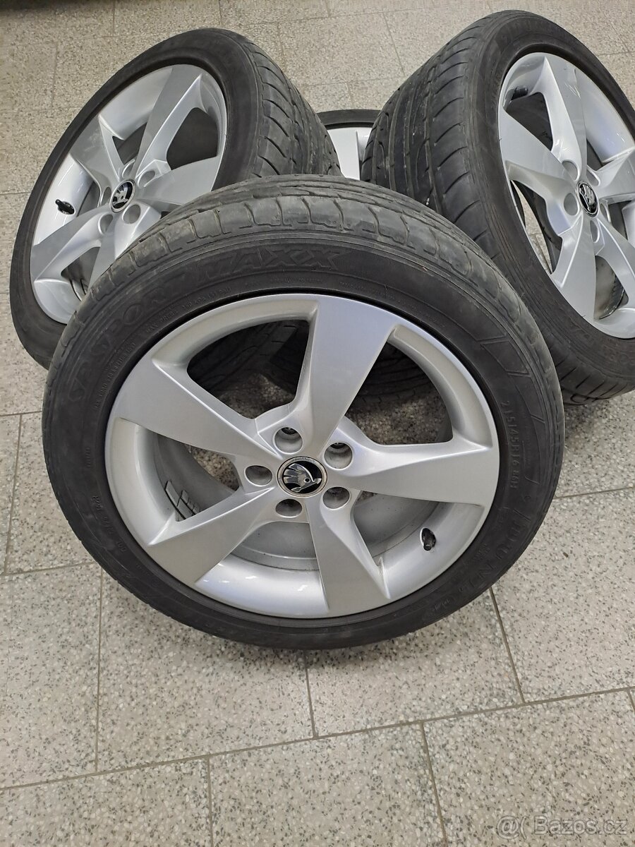 Alu kola 5x100 originál Škoda Fabia 3,Rapid 215/45 R16