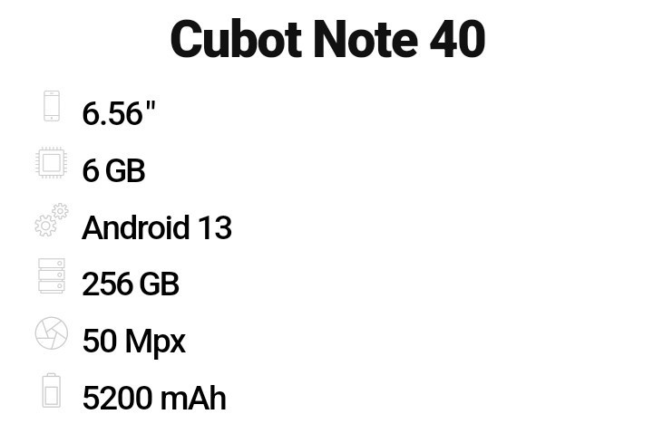 Cubot Note 40 6+6/256GB, 90Hz