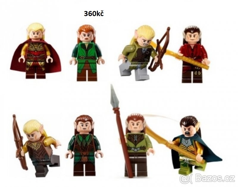 Figurky k Lego stavebnici Pán prstenů/hobbit (9 setů)