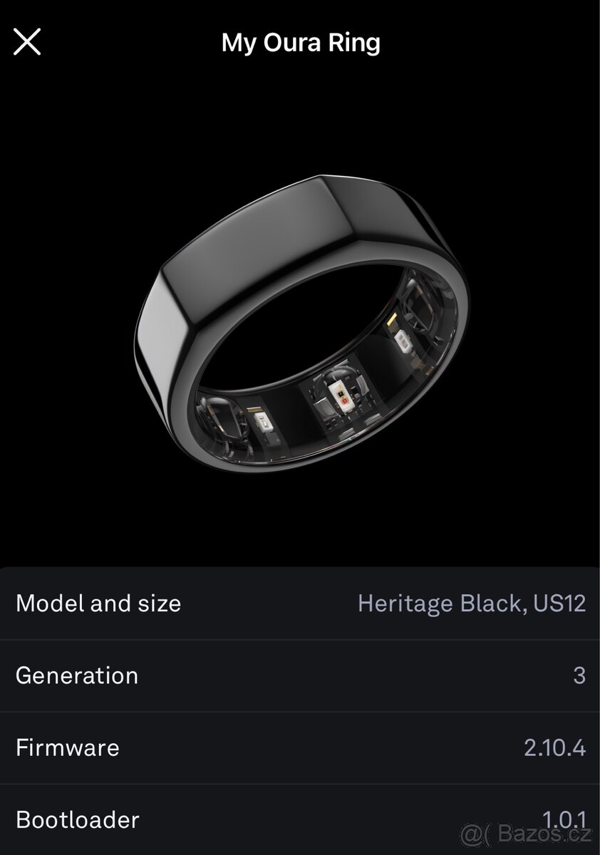 Oura Ring - velikost 12 - 3. Generace - Black