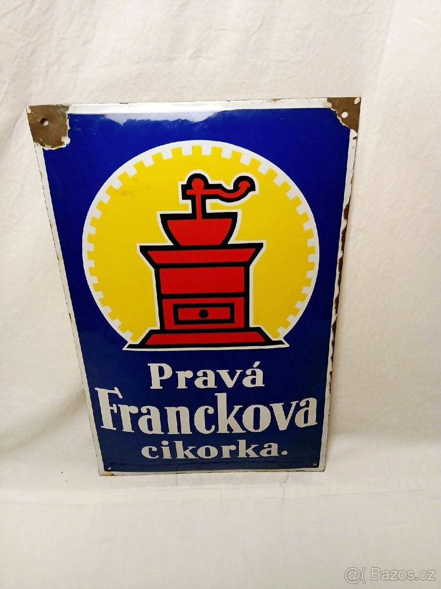 Smaltovaná cedule Práva franckova cikorka