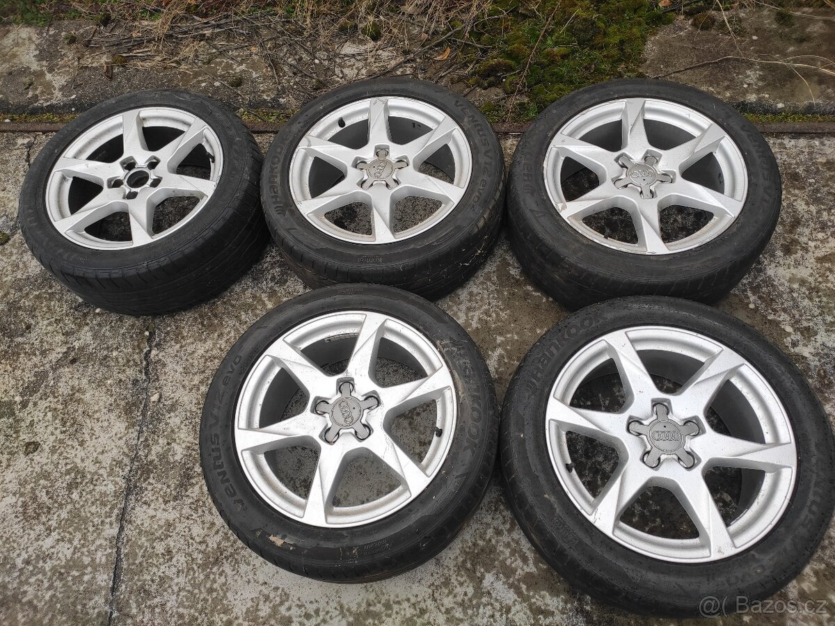 Sada kol R17 5x112 origo AUDI, pneu Hankook na dojetí