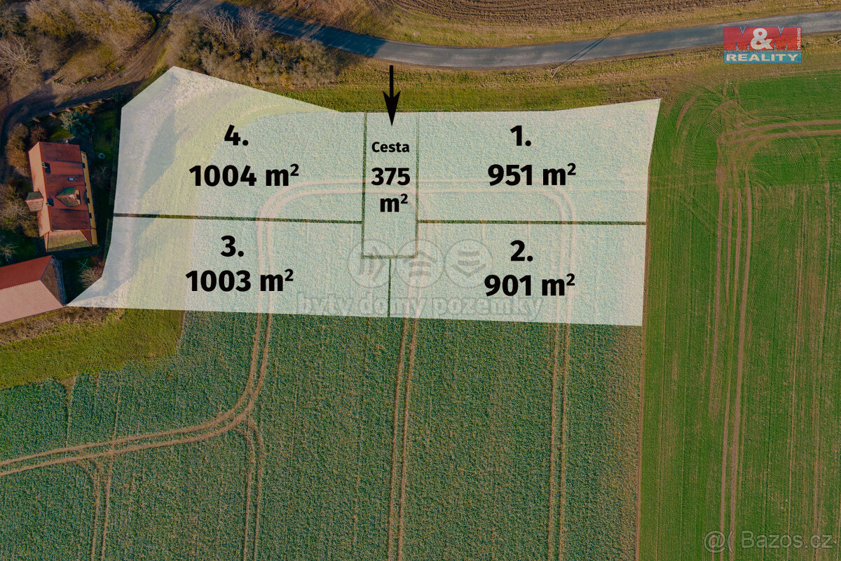 Prodej pozemku k bydlení, 1004 m2, v Pytlově - Černošín