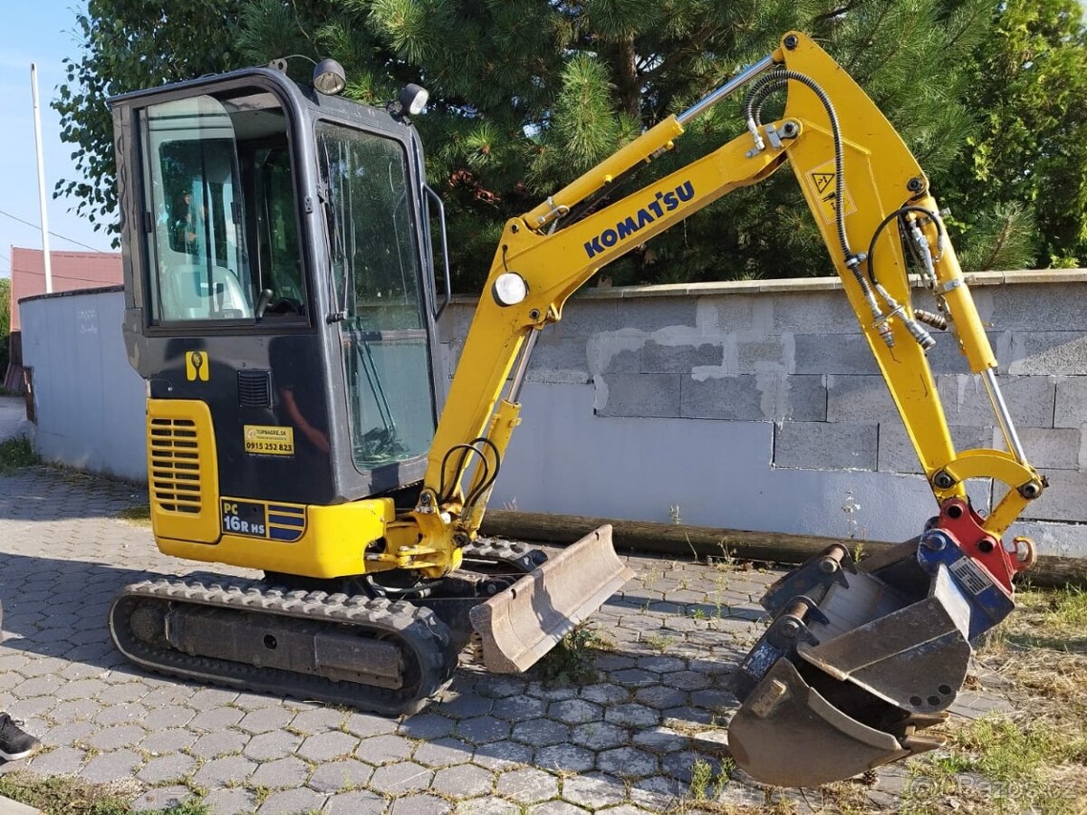 Bagr Komatsu PC16, rýchloupinák, 3lyžice.