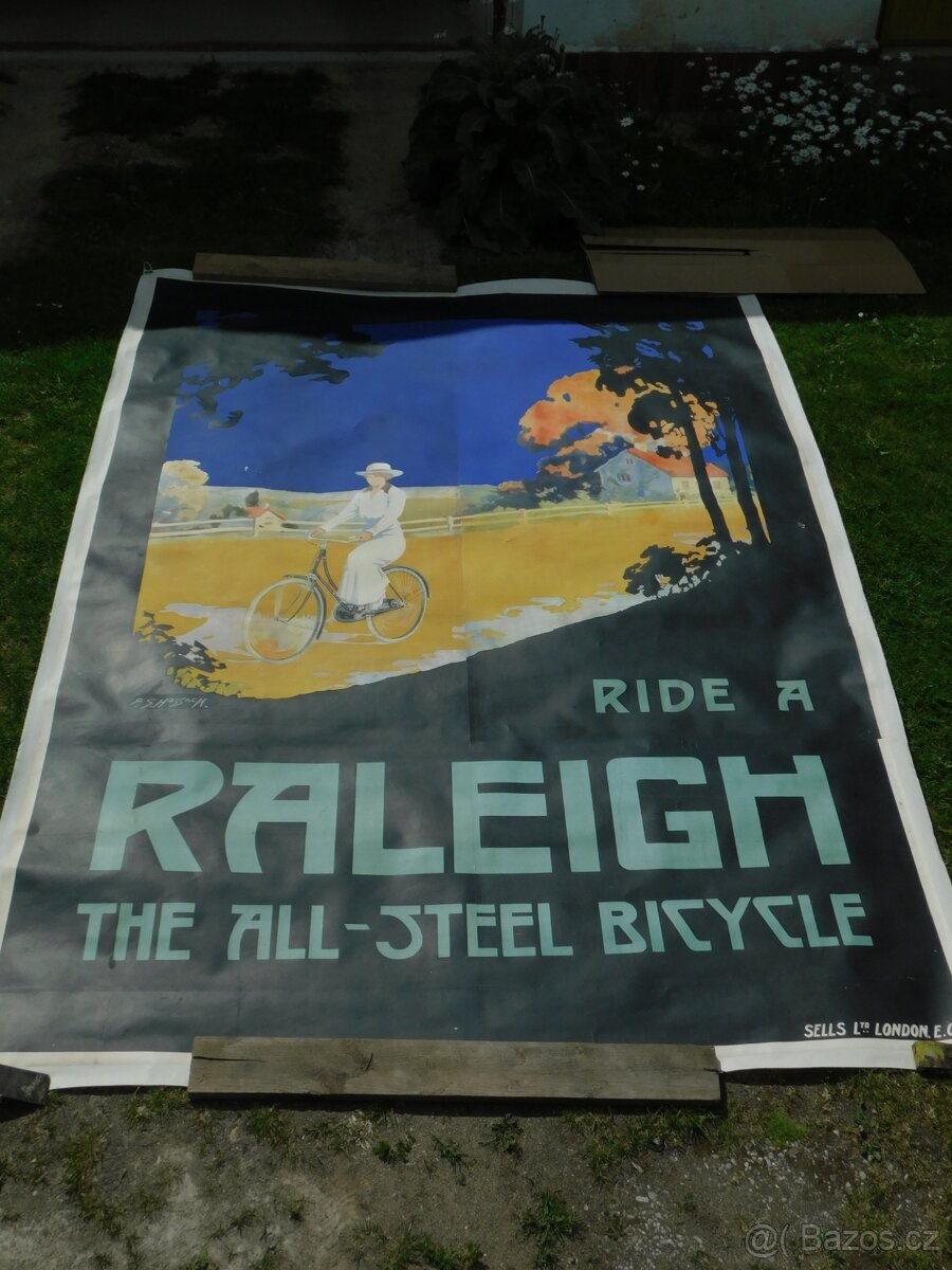 OBROVSKÝ originální reklamní litografický plakát RALEIGH