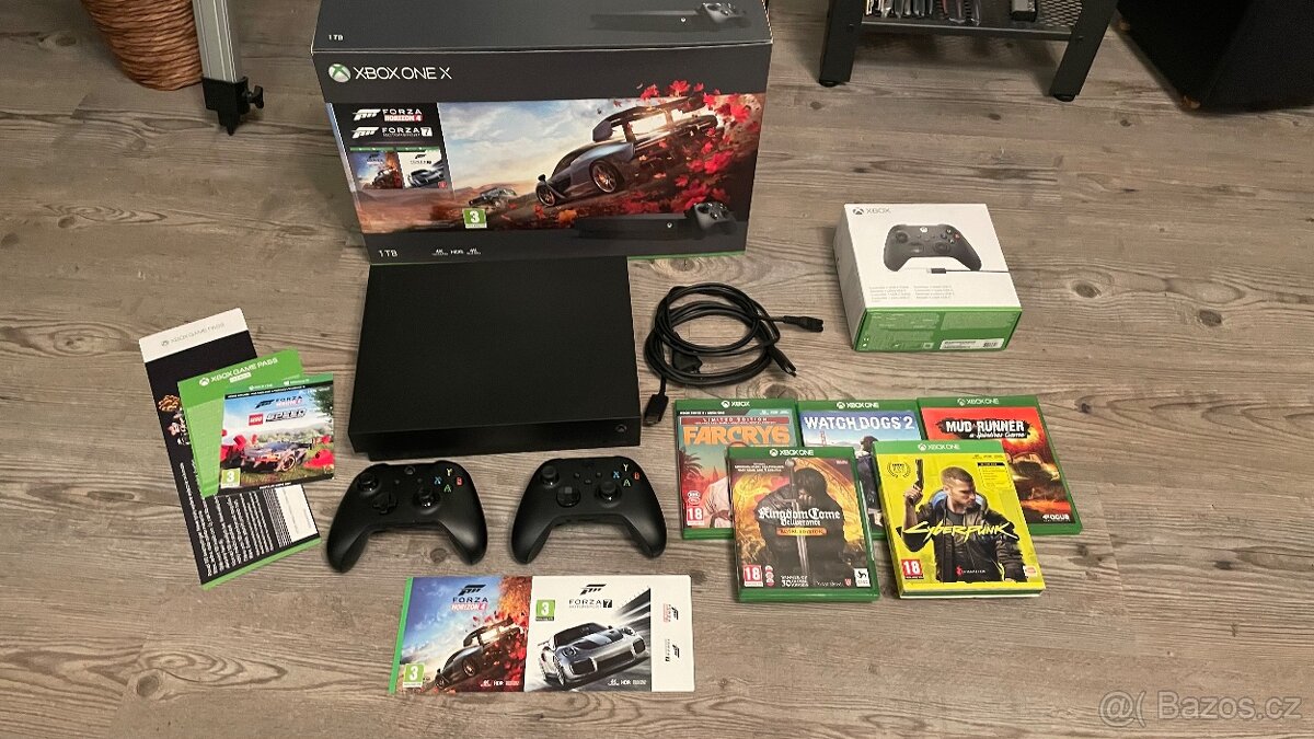 Microsoft Xbox One X 1TB 2 ovladače + hry