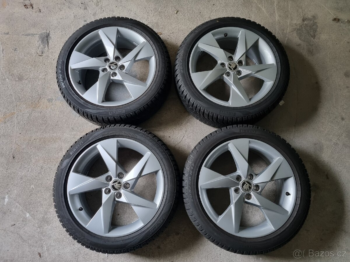 ALU kola+pneuŠKODA"Volans"Pirelli zimni205/50/R17 6.5J ET40