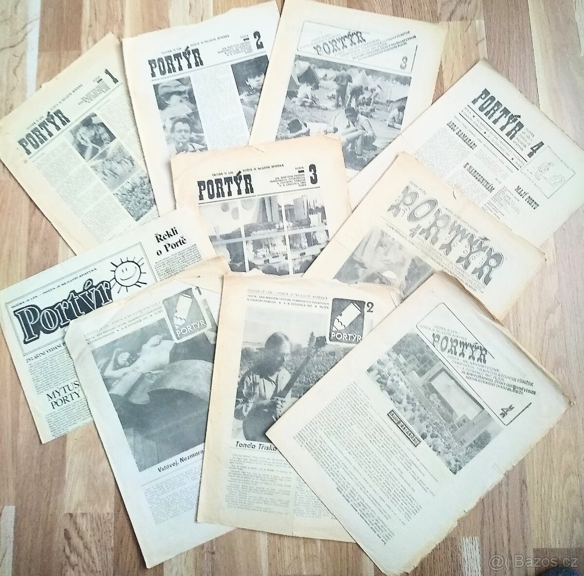 10x časopis Portýr. Tramping. 1985-6,7,8,89.