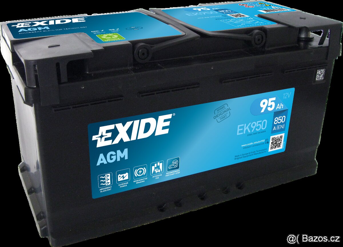 Autobaterie Exide EK950 AGM 95Ah 850A START STOP
